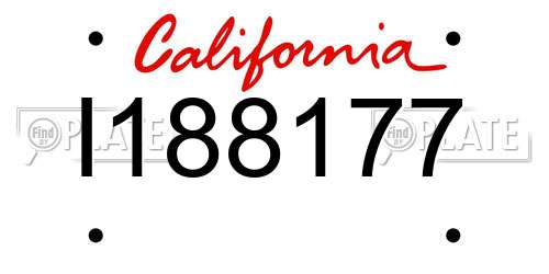 I188177 California License Plate