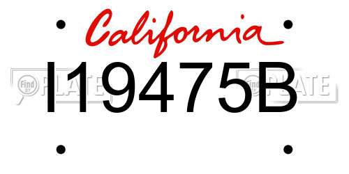 I19475B California License Plate