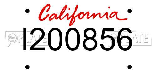 I200856 California License Plate