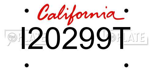 I20299T California License Plate
