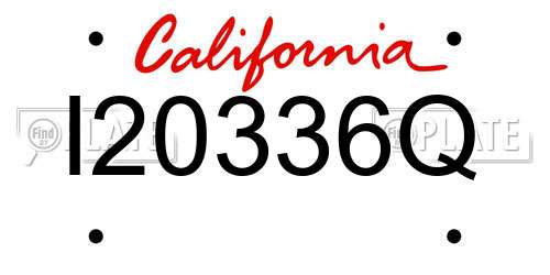 I20336Q California License Plate