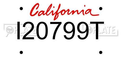 I20799T California License Plate