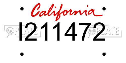 I211472 California License Plate