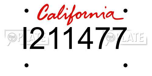I211477 California License Plate