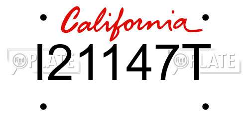 I21147T California License Plate