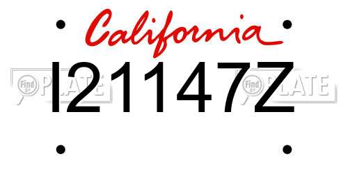 I21147Z California License Plate