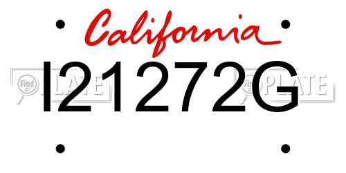 I21272G California License Plate