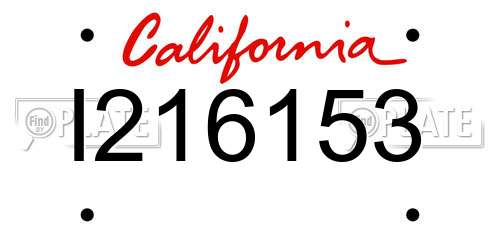 I216153 California License Plate