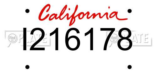 I216178 California License Plate