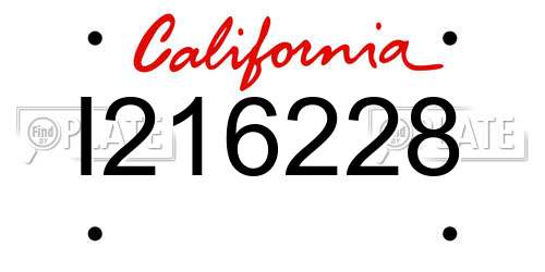 I216228 California License Plate