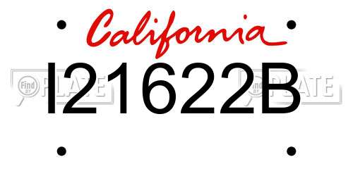 I21622B California License Plate