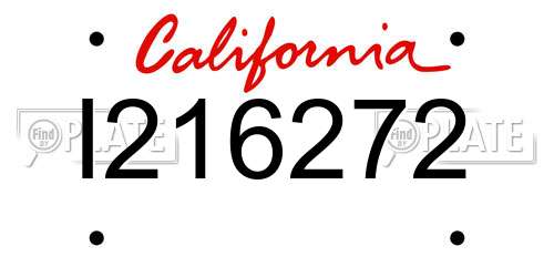 I216272 California License Plate