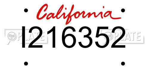I216352 California License Plate