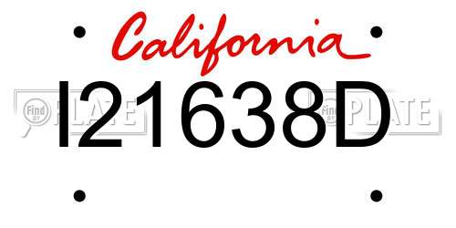 I21638D California License Plate