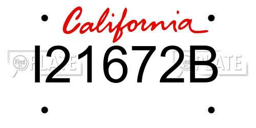 I21672B California License Plate