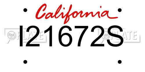 I21672S California License Plate