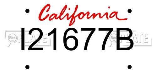 I21677B California License Plate
