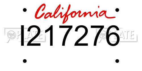 I217276 California License Plate