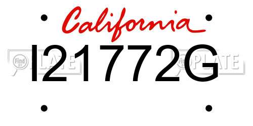 I21772G California License Plate