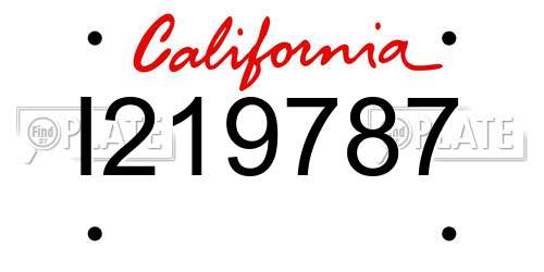 I219787 California License Plate