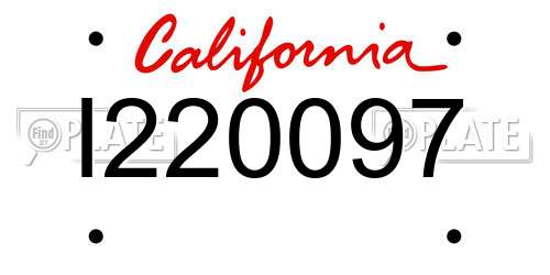 I220097 California License Plate
