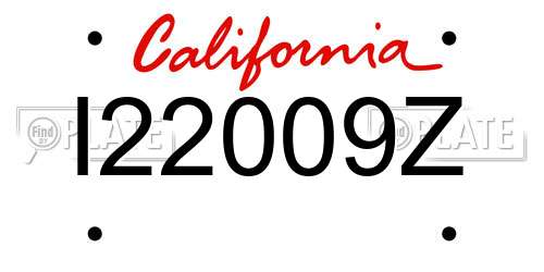 I22009Z California License Plate