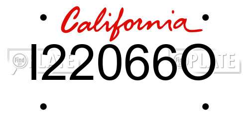 I22066O California License Plate