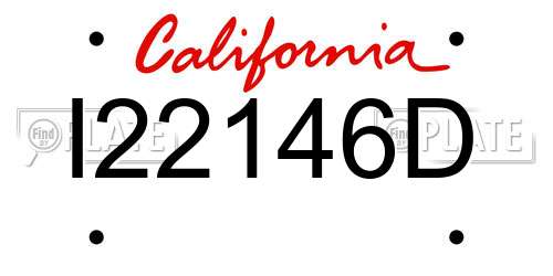 I22146D California License Plate