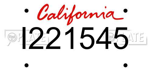I221545 California License Plate