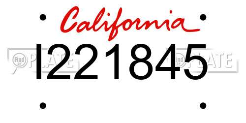 I221845 California License Plate