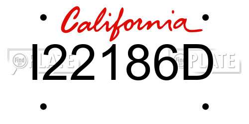 I22186D California License Plate