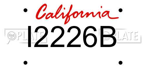 I2226B California License Plate