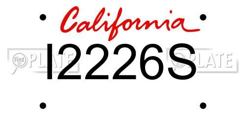I2226S California License Plate