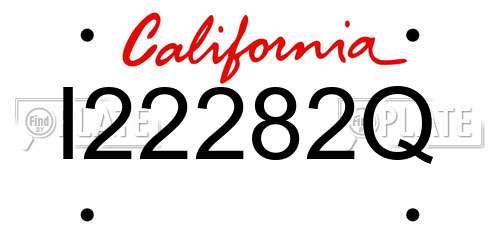 I22282Q California License Plate