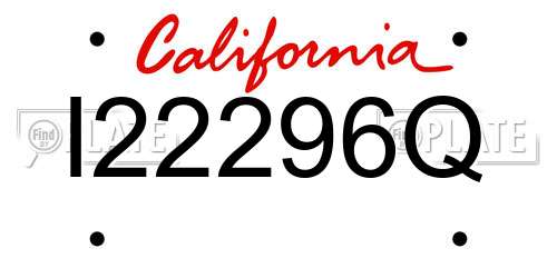 I22296Q California License Plate