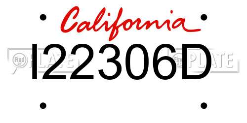 I22306D California License Plate