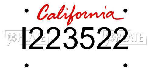 I223522 California License Plate