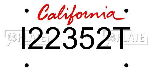 I22352T California License Plate