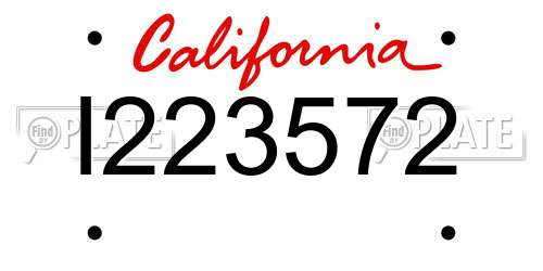 I223572 California License Plate