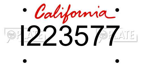I223577 California License Plate