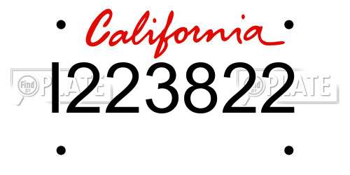 I223822 California License Plate