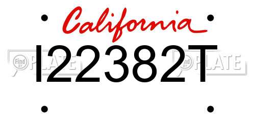 I22382T California License Plate