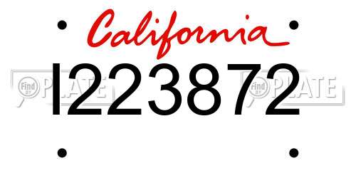 I223872 California License Plate