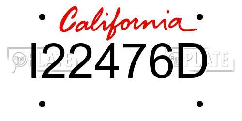 I22476D California License Plate