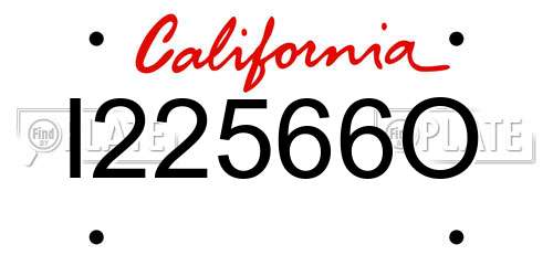 I22566O California License Plate