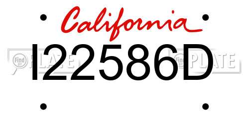 I22586D California License Plate