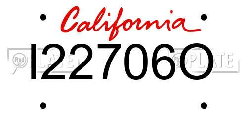 I22706O California License Plate