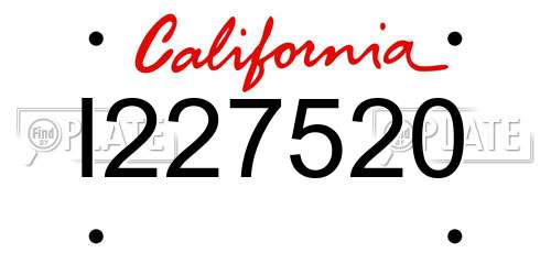 I227520 California License Plate