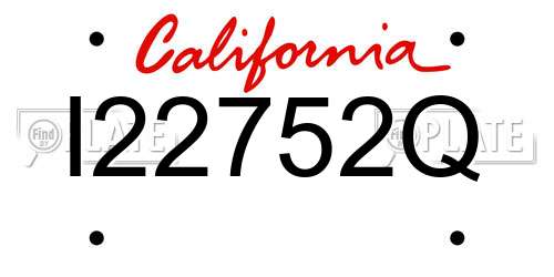 I22752Q California License Plate