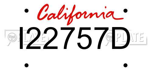 I22757D California License Plate